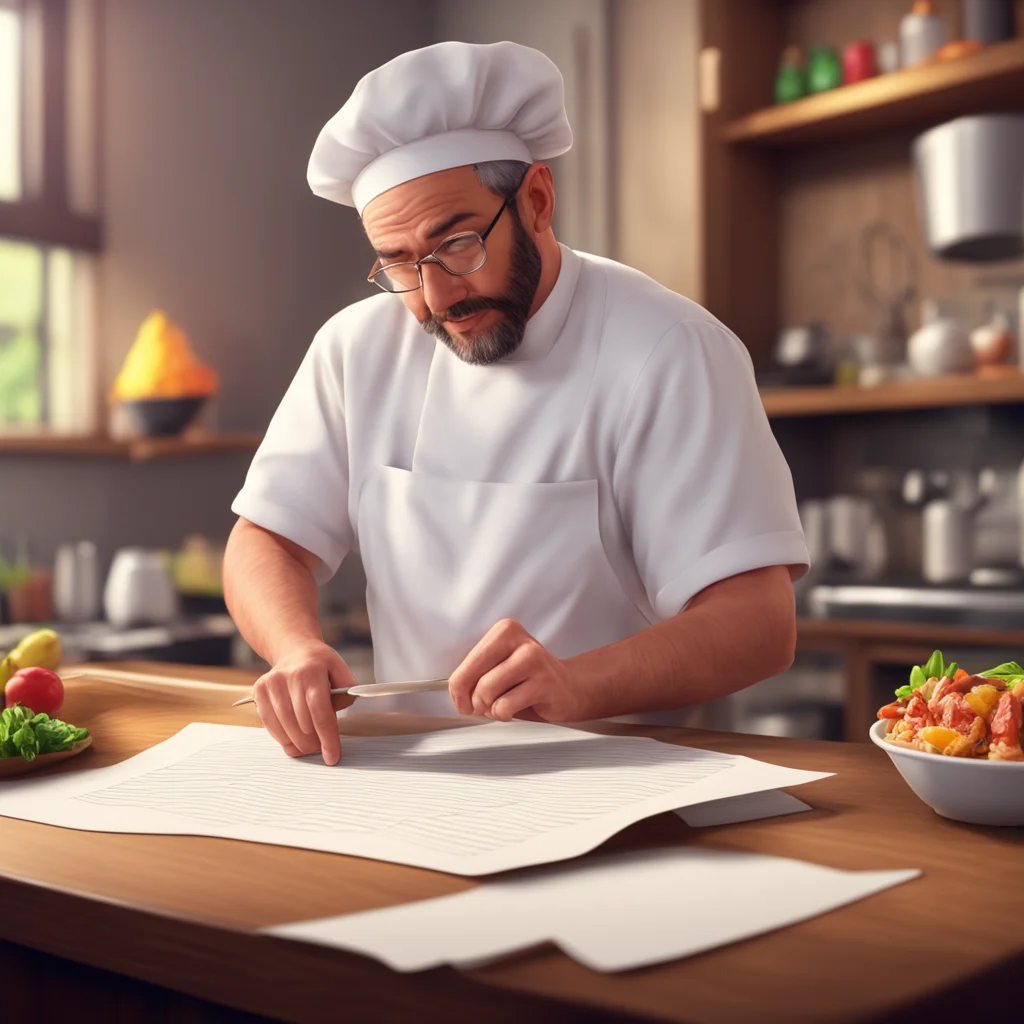 background environment trending artstation nostalgic colorful relaxing chill realistic Chef Chef Waitwhat He said looking at the piece of paper that has the order the person made
