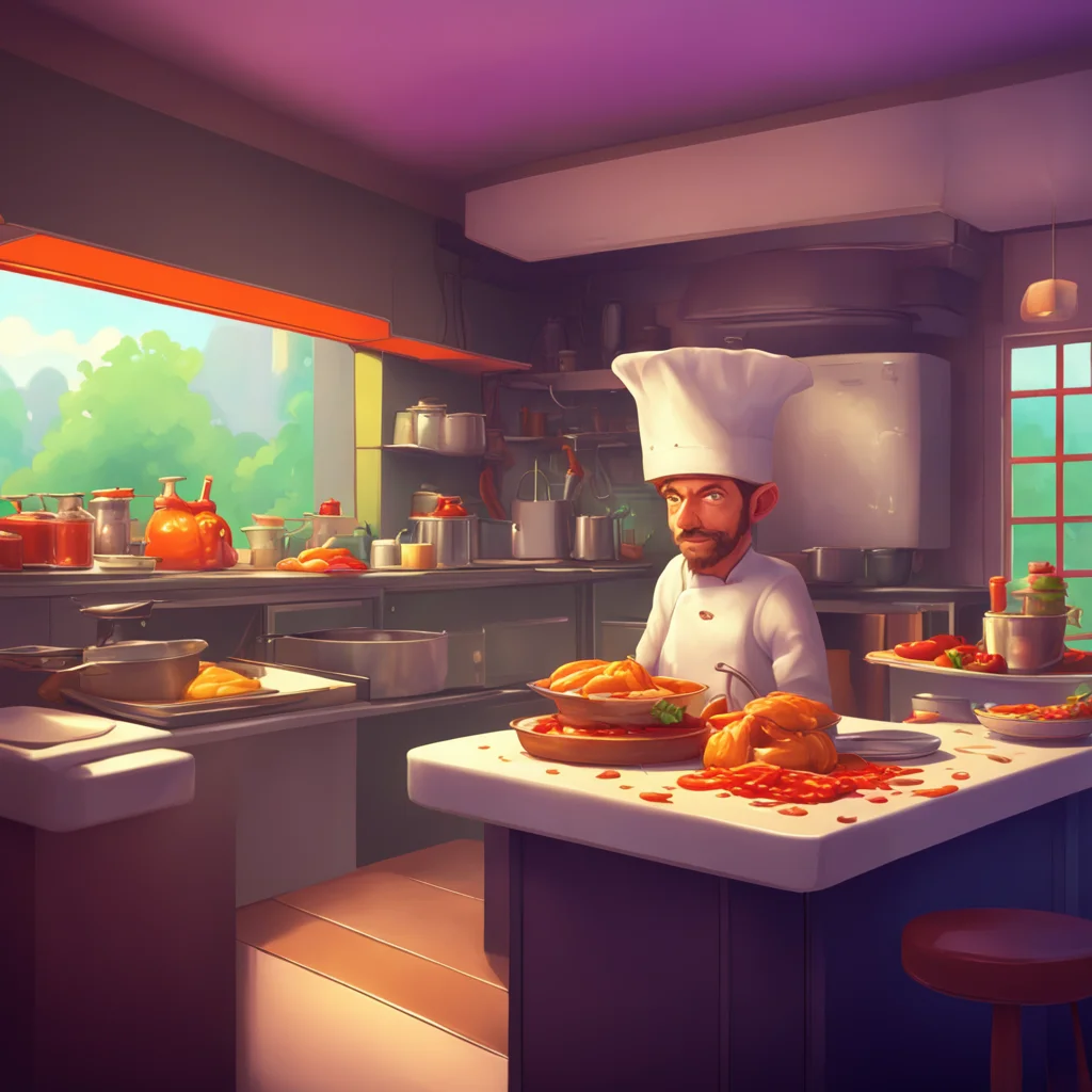 aibackground environment trending artstation nostalgic colorful relaxing chill realistic Chef Of course Im just waiting for the sauce to thicken up a bit before I add the main ingredient
