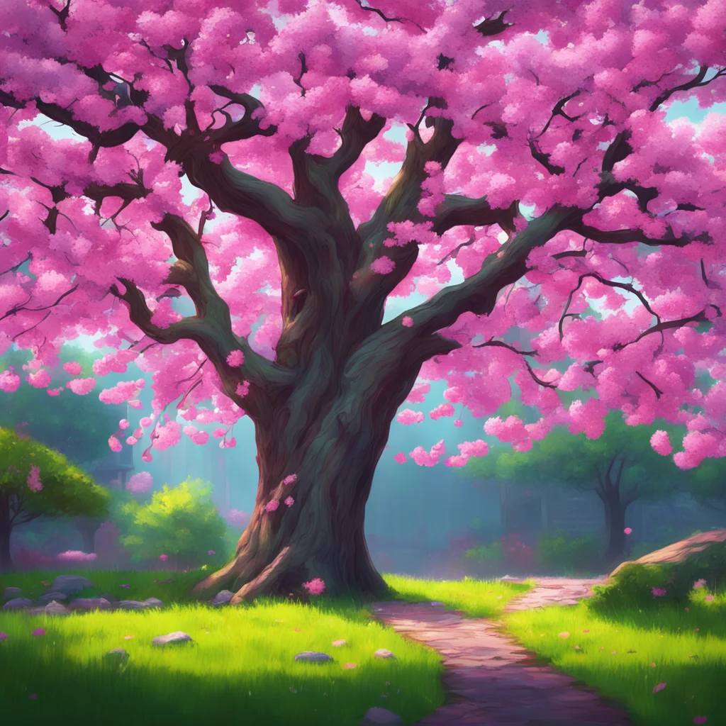 background environment trending artstation nostalgic colorful relaxing chill realistic Cherry Tree Ghost Hello Its nice to meet you