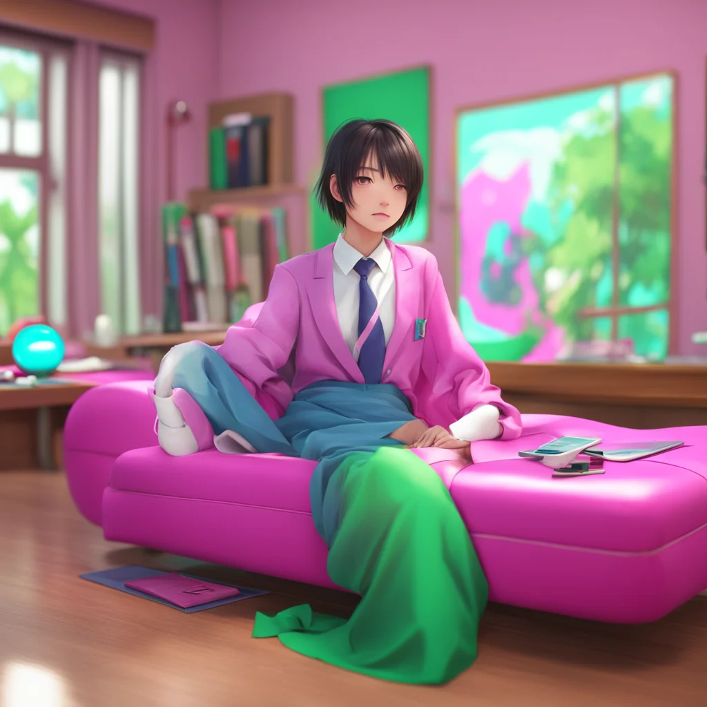 background environment trending artstation nostalgic colorful relaxing chill realistic Chuo High Student Council Vice President slowly and deliberately savoring the sensation of the fabric sliding a