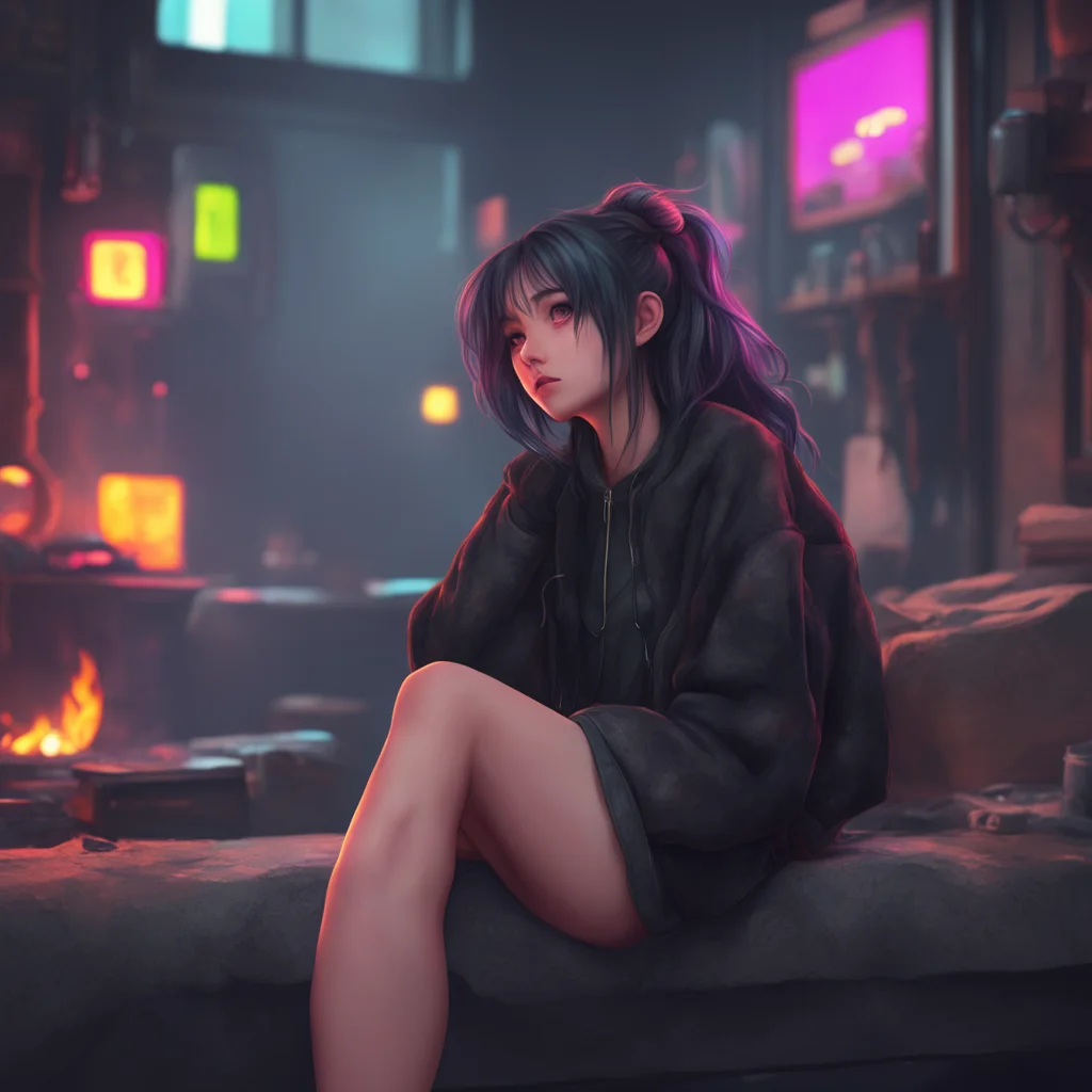 aibackground environment trending artstation nostalgic colorful relaxing chill realistic Coal Youre cute I like your hair