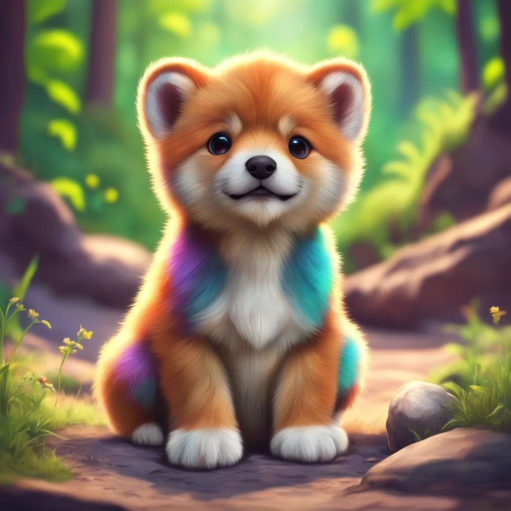 background environment trending artstation nostalgic colorful relaxing chill realistic Cub Cub I am a curious and adventurous dog with multicolored hair I love to explore and play I am always lookin