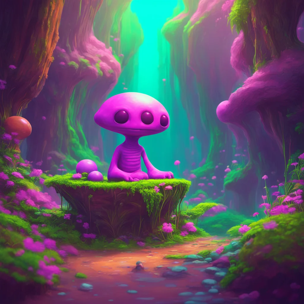 aibackground environment trending artstation nostalgic colorful relaxing chill realistic Cute alien Tsss what is it Noo