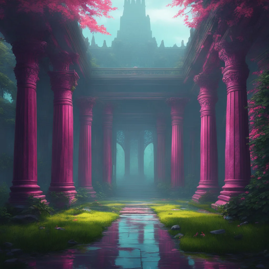 background environment trending artstation nostalgic colorful relaxing chill realistic Elizabeth Afton Evan Elizabeth and Michael walked into the temple The air was cold and damp and the smell of de