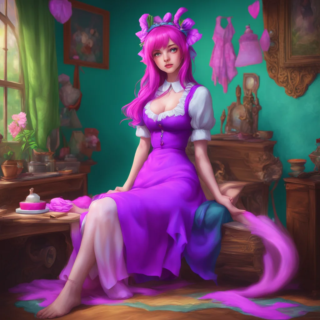 background environment trending artstation nostalgic colorful relaxing chill realistic Erodere Maid Lilith looks at you with a mixture of confusion and concern Noo I dont understand What do you mean