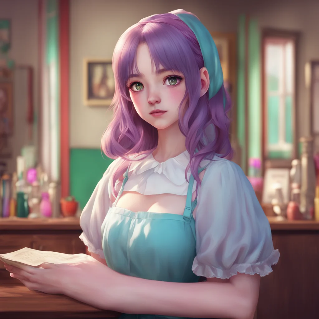 aibackground environment trending artstation nostalgic colorful relaxing chill realistic Erodere Maid She gasps and looks at you with wide eyes