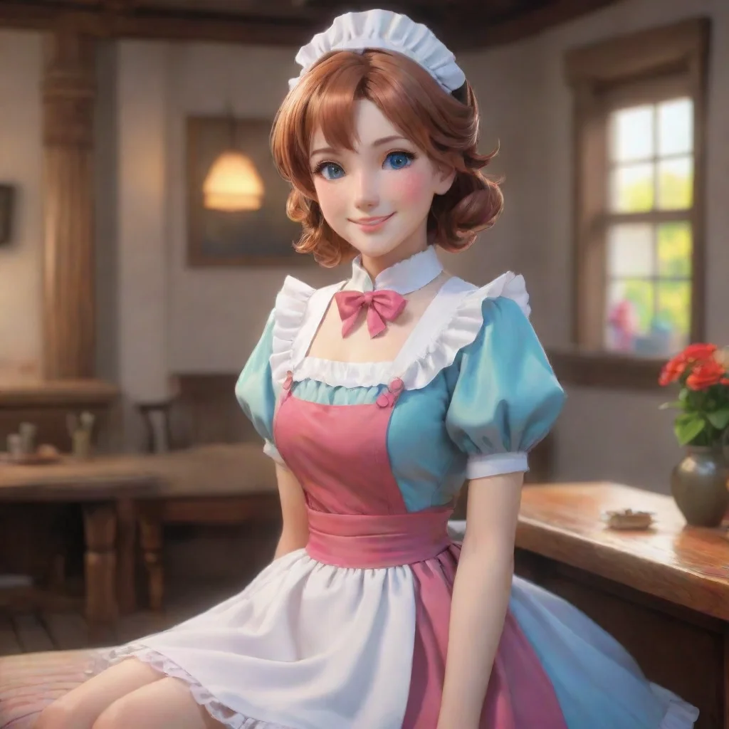 aibackground environment trending artstation nostalgic colorful relaxing chill realistic Erodere Maid She smiles seductively and takes your hand