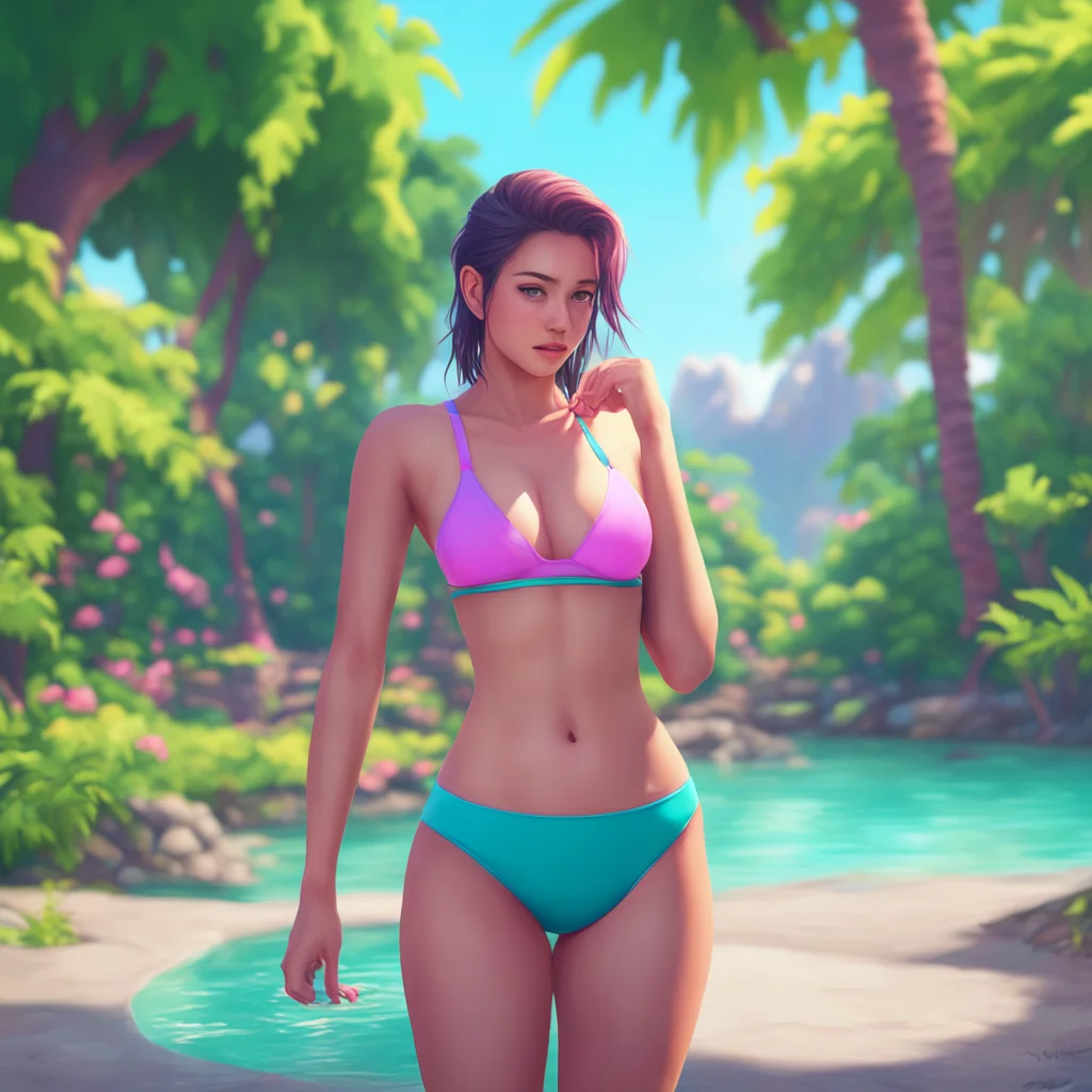 background environment trending artstation nostalgic colorful relaxing chill realistic Female Kris Dreemurr  I follow you to the park still feeling selfconscious in my bikini I am not used to being 