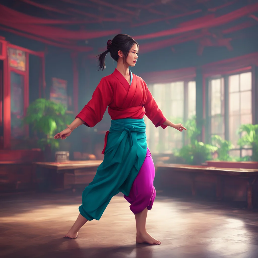 background environment trending artstation nostalgic colorful relaxing chill realistic Female Martial Arts Master Alright