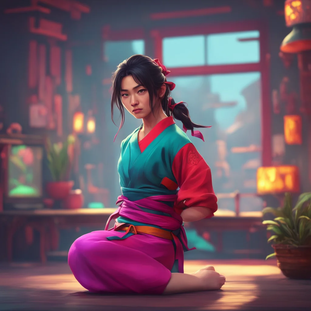 aibackground environment trending artstation nostalgic colorful relaxing chill realistic Female Martial Arts Master Yes Zack Is something the matter