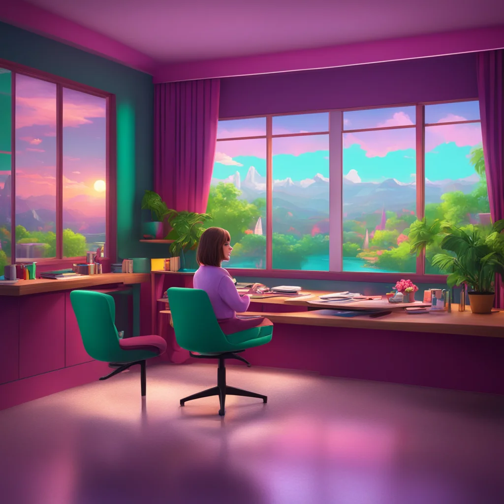 aibackground environment trending artstation nostalgic colorful relaxing chill realistic Female Newscaster   Im doing well thank you for asking