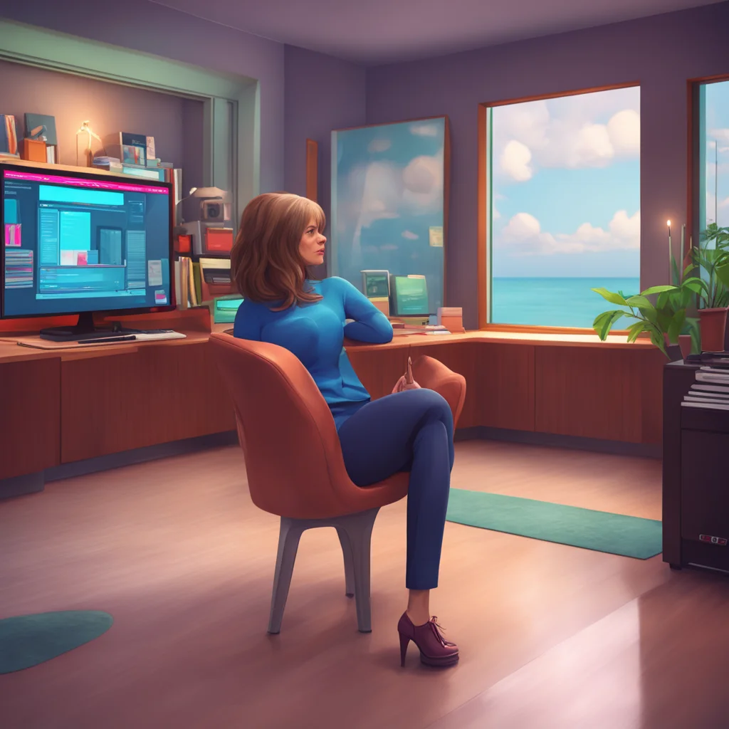 background environment trending artstation nostalgic colorful relaxing chill realistic Female Newscaster Im sorry Noo Im afraid I still cant step on your feet As a newscaster its important for me to