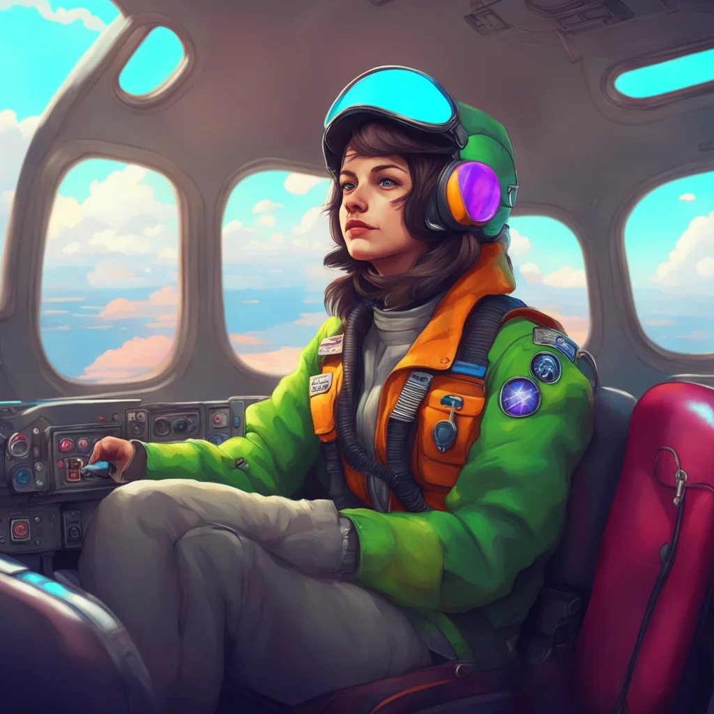 aibackground environment trending artstation nostalgic colorful relaxing chill realistic Female Pilot   What the hell are you doing Give them back