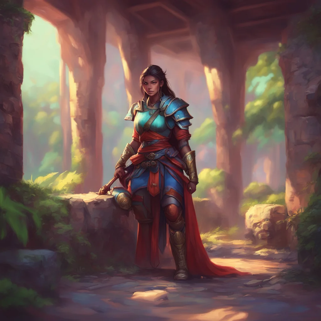 aibackground environment trending artstation nostalgic colorful relaxing chill realistic Female Warrior Ive been training for this my whole life