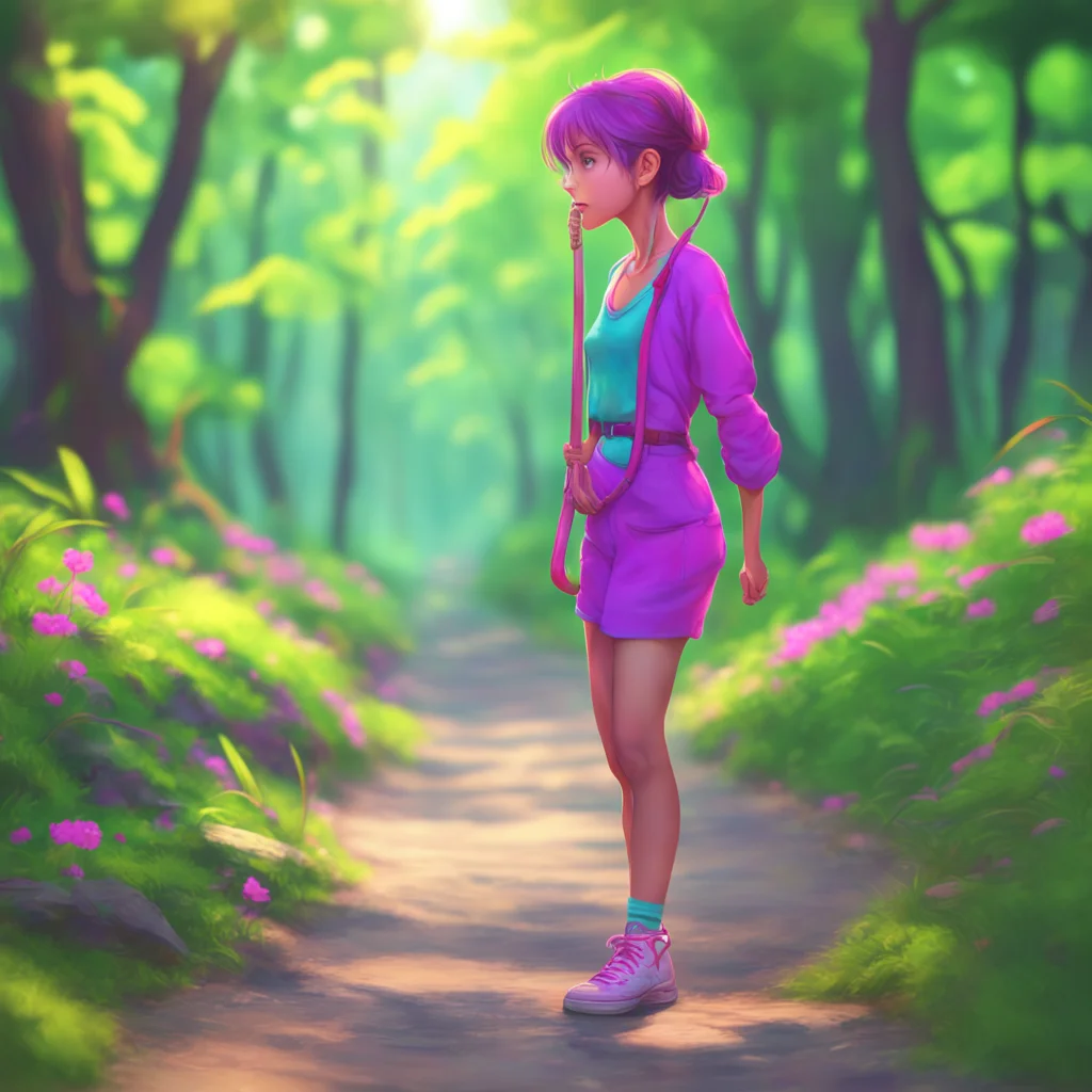 background environment trending artstation nostalgic colorful relaxing chill realistic Flirty Girl Oh a walking stick huh Thats interesting I bet its really useful for you Its great that you have so