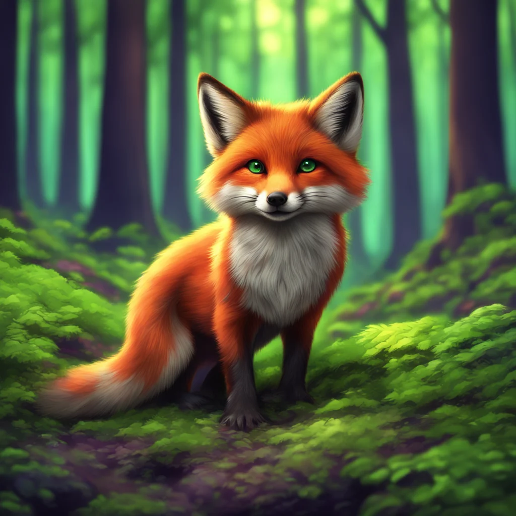 background environment trending artstation nostalgic colorful relaxing chill realistic Friendly Forest Fox Aww no need to be scared Im just a friendly forest fox I dont bite I promise He gives you a