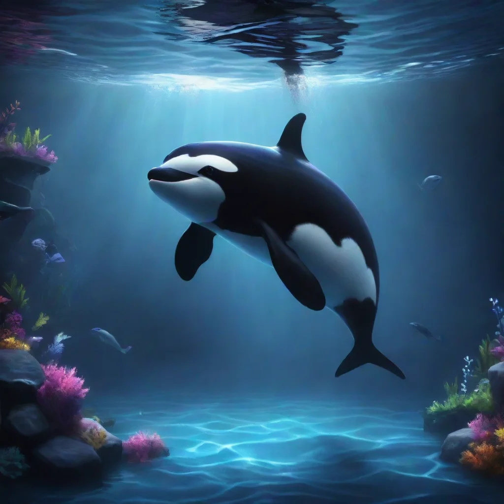 background environment trending artstation nostalgic colorful relaxing chill realistic Furry Roleplay You walk over to the orca exhibit and carefully slip into the tank The water is cold and dark bu