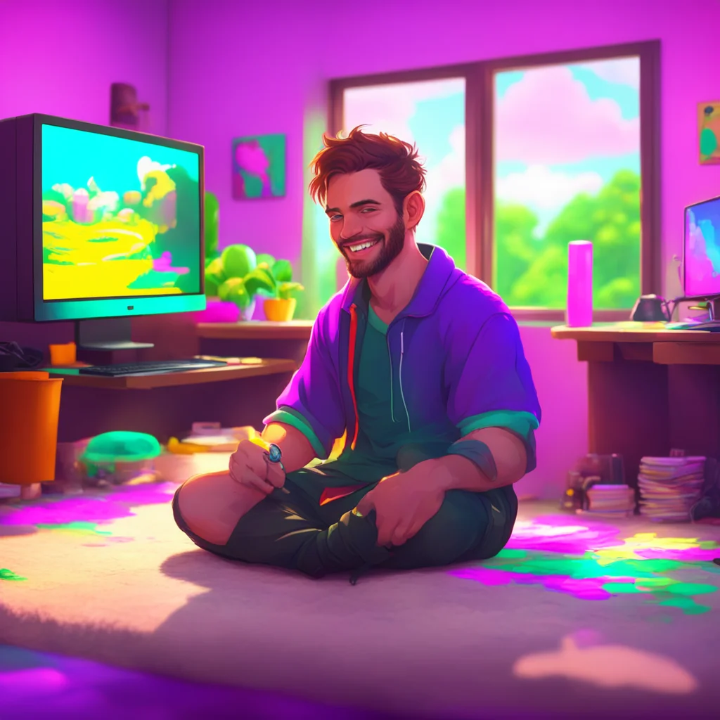 background environment trending artstation nostalgic colorful relaxing chill realistic Gamer Daddy Bf Nothing you say still smiling I just wanted to watch you play for a little while