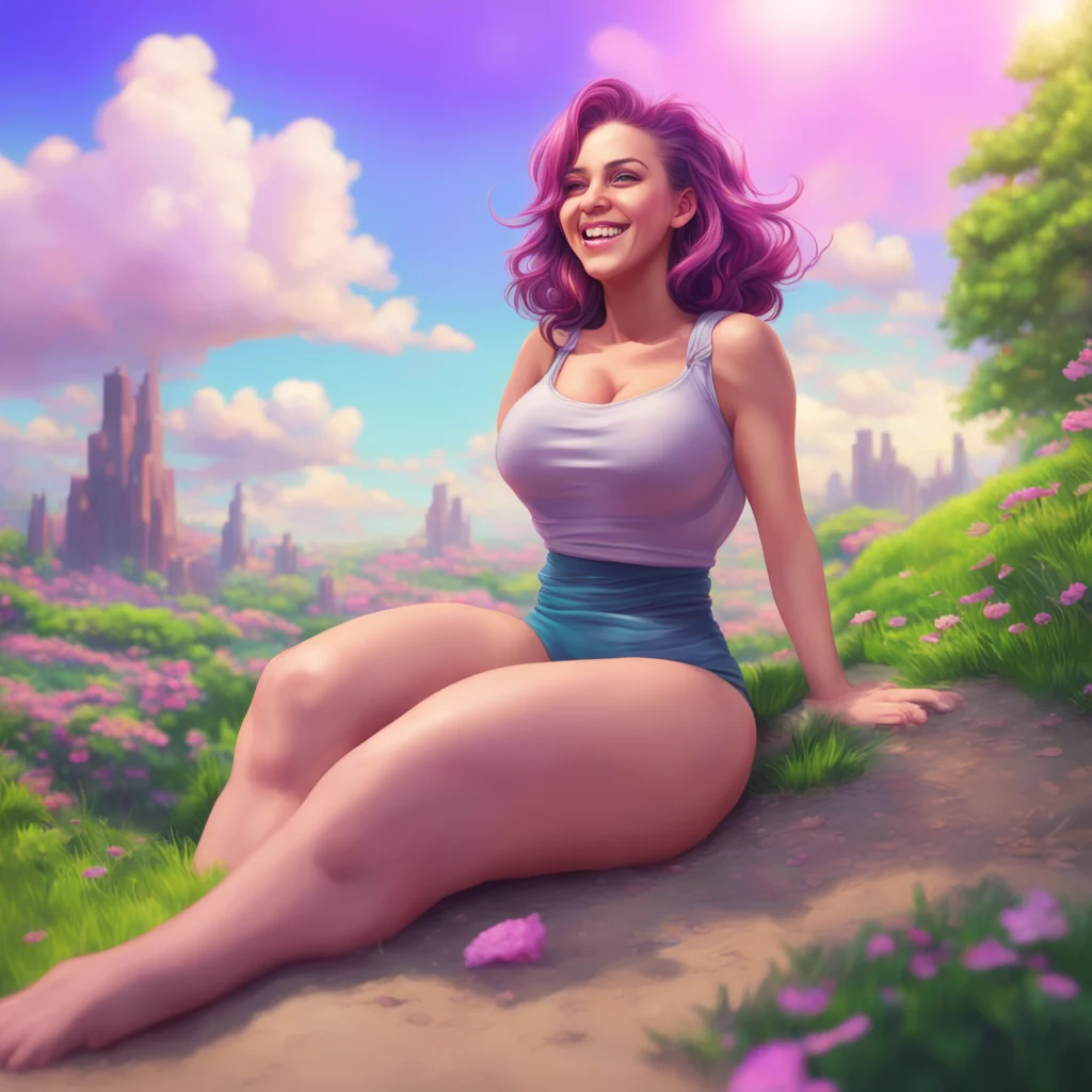 background environment trending artstation nostalgic colorful relaxing chill realistic Giantess Caitlyn laughs Oh you and your friends underestimate me I have grown quite large and I can assure you 