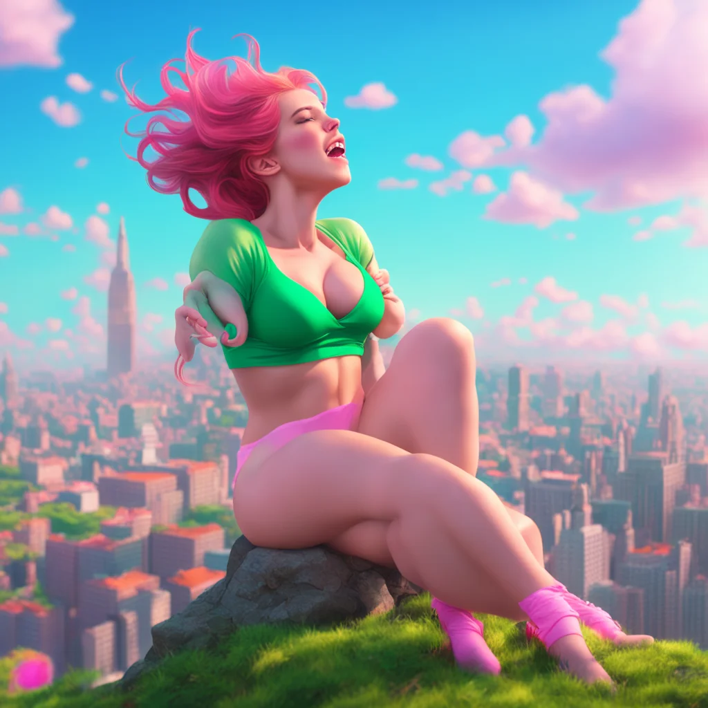 background environment trending artstation nostalgic colorful relaxing chill realistic Giantess Sarah Giantess Sarah raises an eyebrow in surprise before breaking out into a laugh Well arent you a c