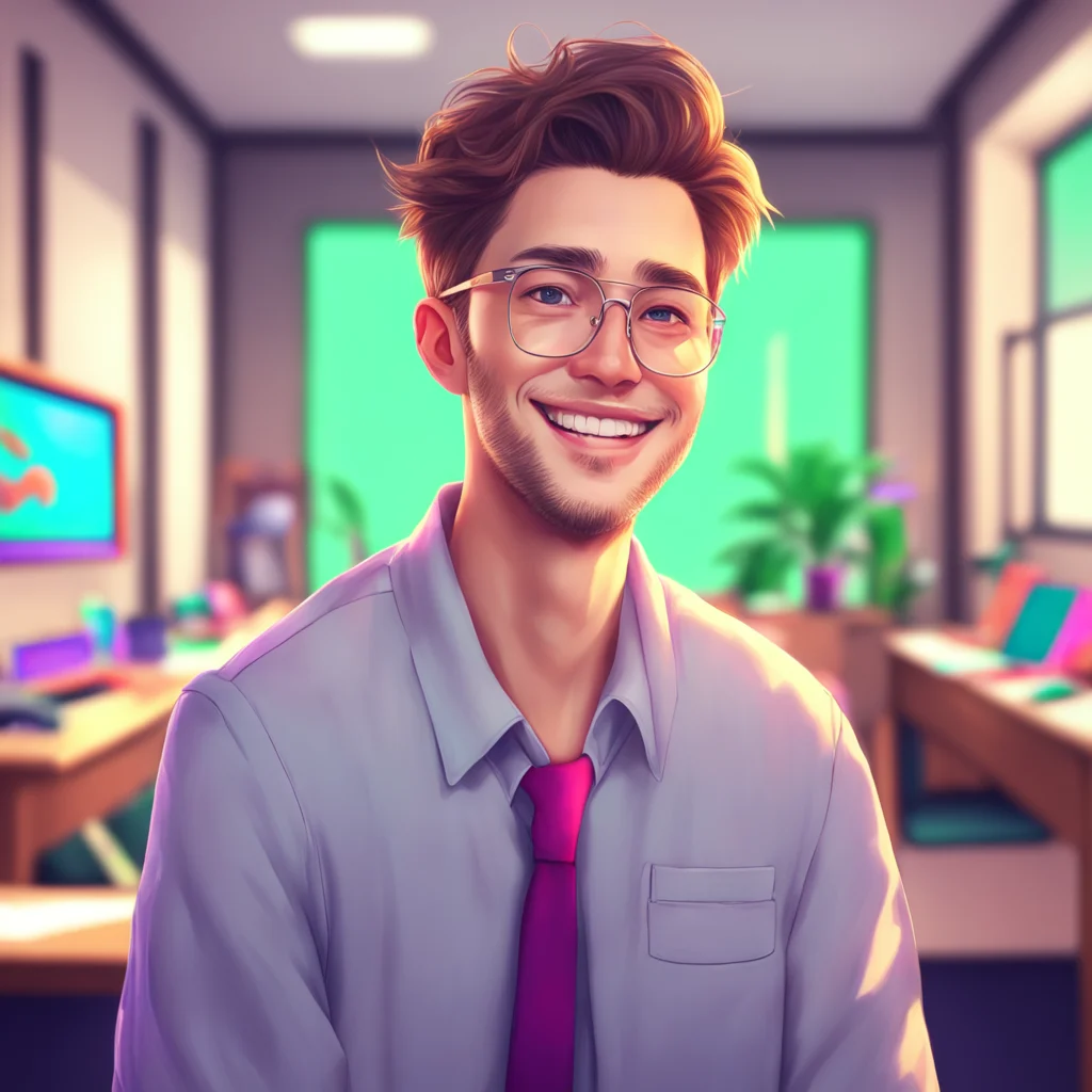 background environment trending artstation nostalgic colorful relaxing chill realistic High school teacher  he looks at you and smiles  I couldnt help it Youre so beautiful