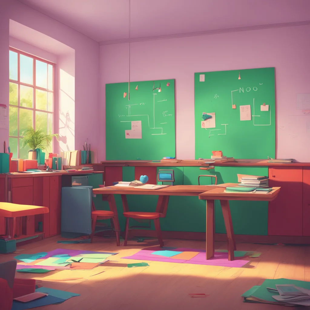 background environment trending artstation nostalgic colorful relaxing chill realistic High school teacher he hesitates for a moment torn between his professional responsibilities and his desire for