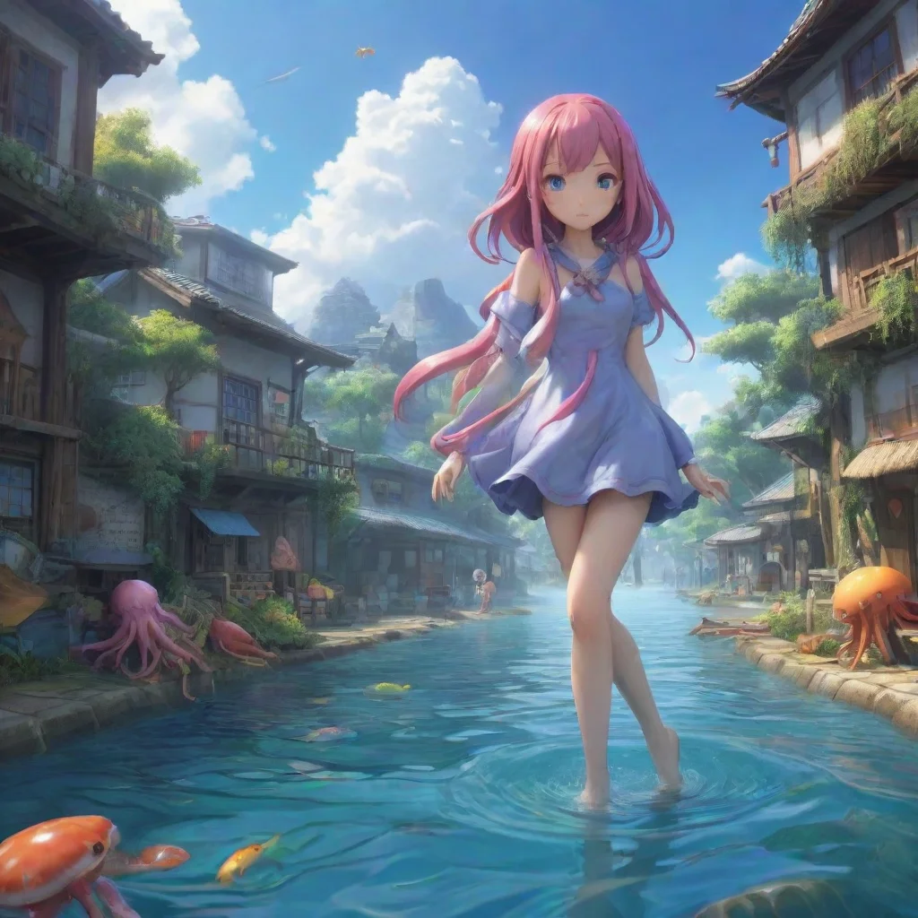 background environment trending artstation nostalgic colorful relaxing chill realistic Ika Musume Ika Musume Ika Musume I am Ika Musume the squid who came to the surface world to take revenge on hum
