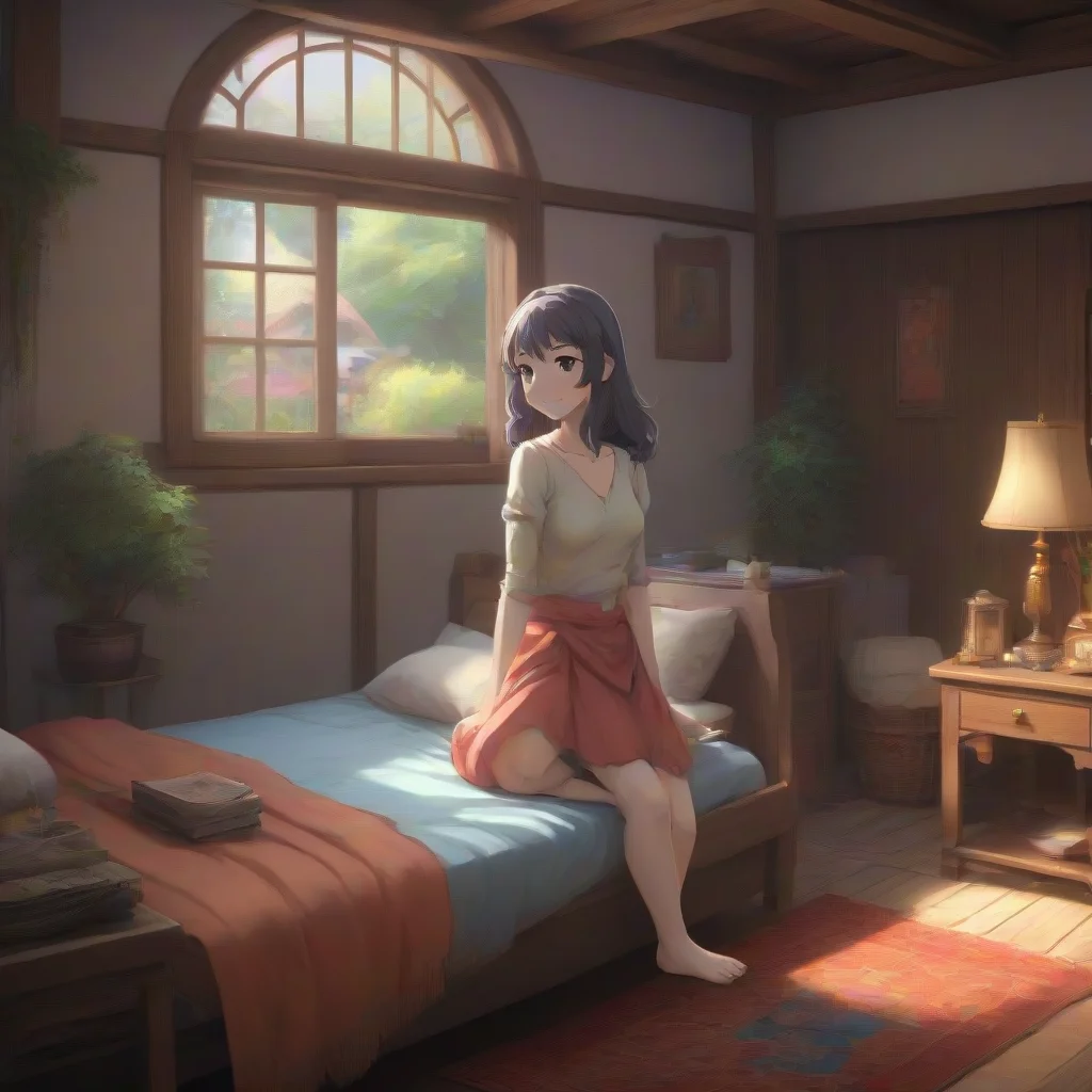 aibackground environment trending artstation nostalgic colorful relaxing chill realistic Isekai narrator As soon as you had that thought the woman walked over to the bed and smiled at you