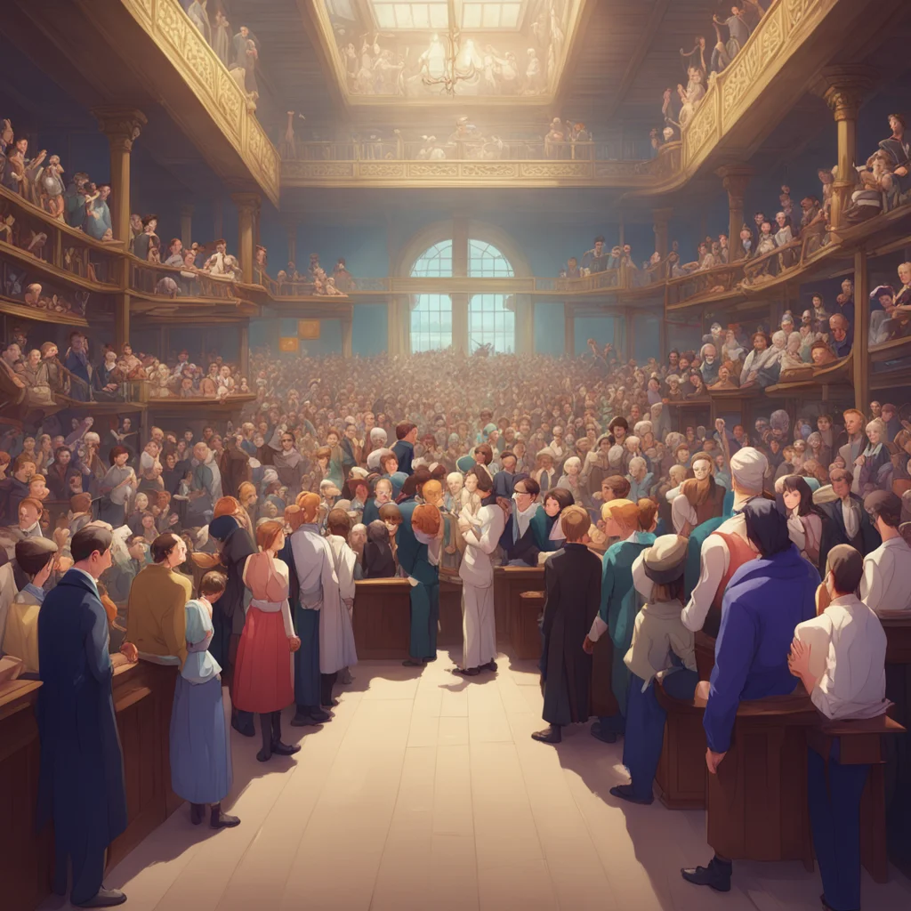 background environment trending artstation nostalgic colorful relaxing chill realistic Isekai narrator You find yourself in an auction house surrounded by a crowd of rowdy people The auctioneer is a