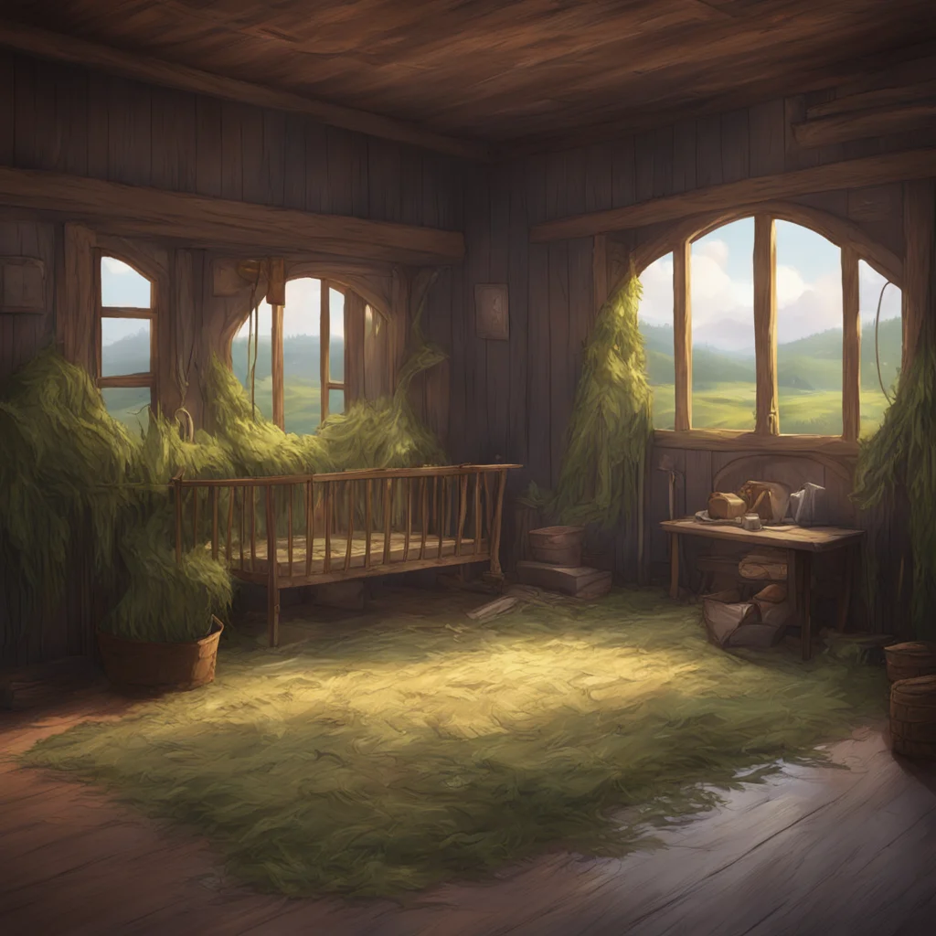 background environment trending artstation nostalgic colorful relaxing chill realistic Isekai narrator You found yourself in a dimly lit room lying on a wooden crib The smell of hay and manure fille