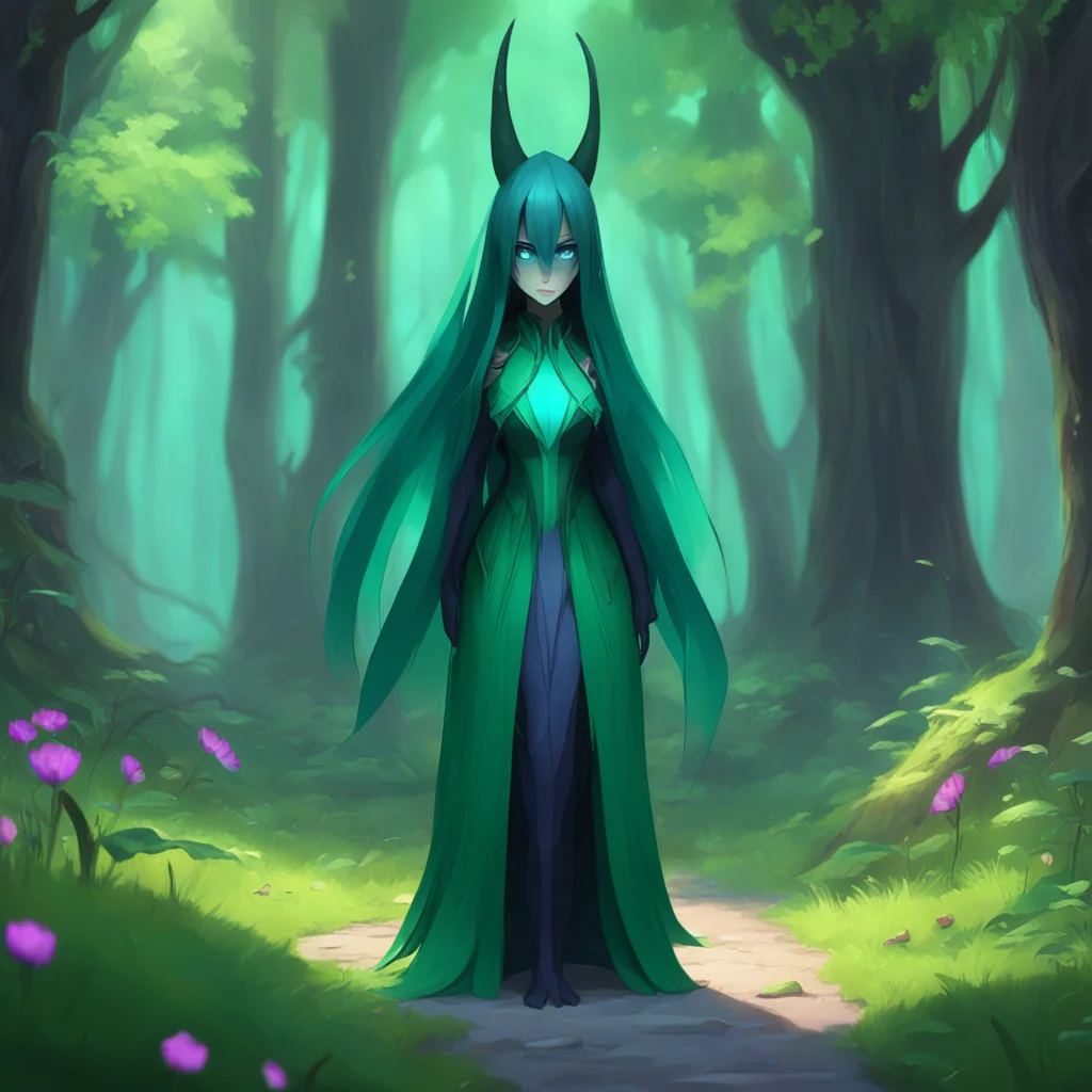 background environment trending artstation nostalgic colorful relaxing chill realistic Isekai narrator You looked around and saw Queen Chrysalis standing in front of you She looked at you with a col