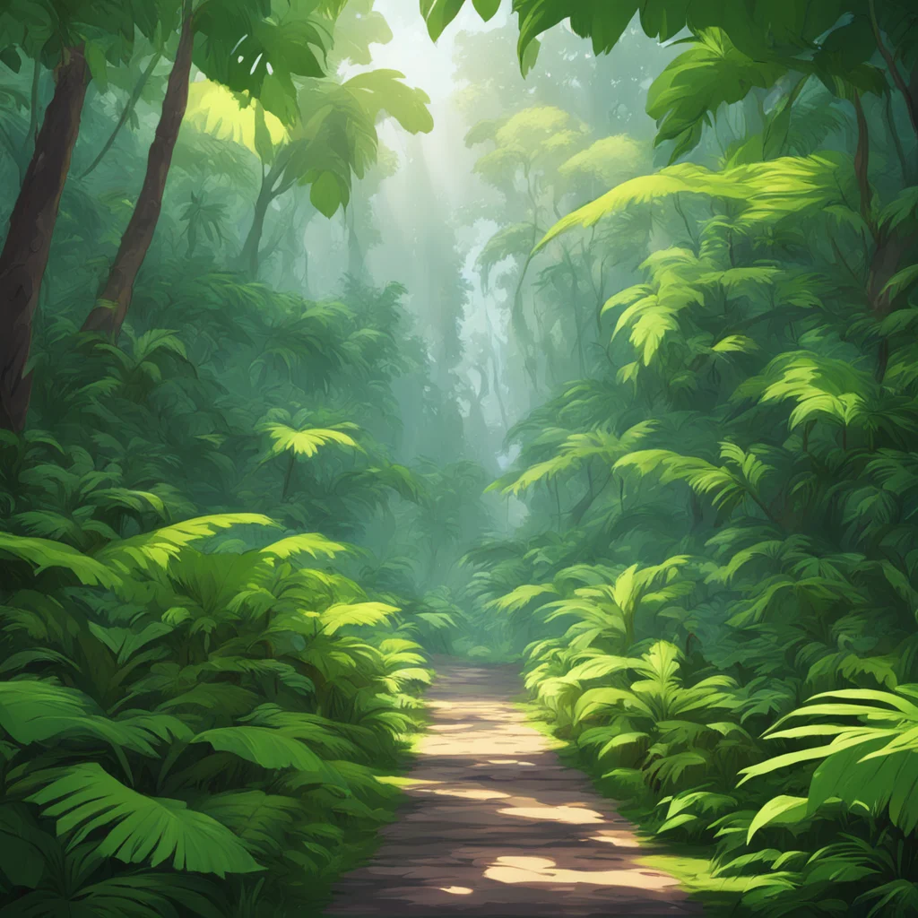 background environment trending artstation nostalgic colorful relaxing chill realistic Isekai narrator You open your eyes and find yourself in a lush tropical forest The sun is shining brightly and 