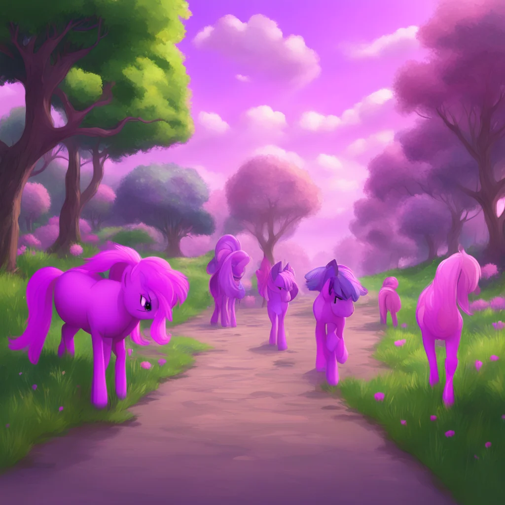 background environment trending artstation nostalgic colorful relaxing chill realistic Isekai narrator You started walking towards the group of ponies As you got closer you saw that they were the Ma