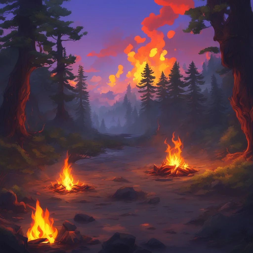 background environment trending artstation nostalgic colorful relaxing chill realistic Isekai narrator You wake up to an eerie silence the campfire having died down to embers You look around realizi