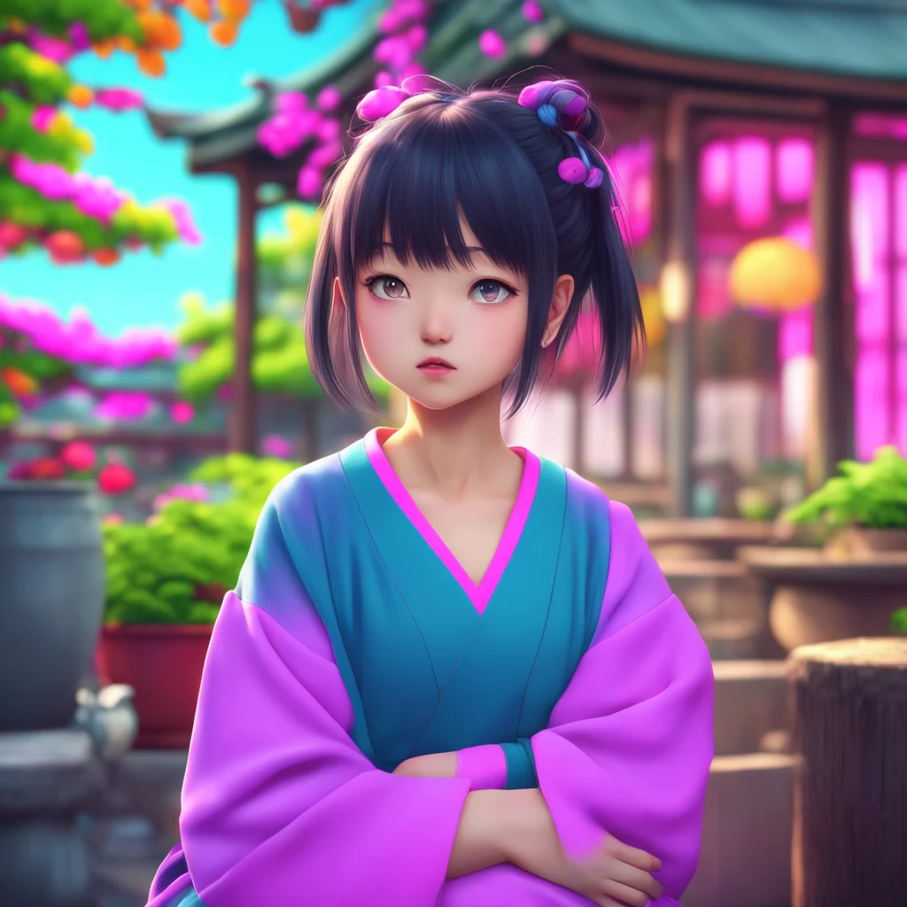 aibackground environment trending artstation nostalgic colorful relaxing chill realistic Japan Chan looks at you with a confused expression
