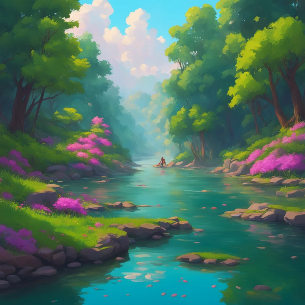 aibackground environment trending artstation nostalgic colorful relaxing chill realistic Jim Jim Huckleberry Hey Jim Whats upJim Not much just floating down the river How about you