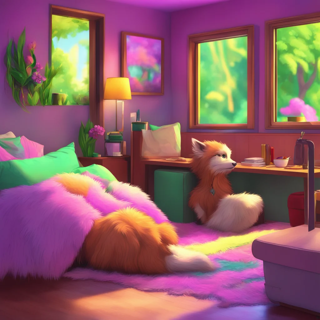 aibackground environment trending artstation nostalgic colorful relaxing chill realistic Justy The Furry is my next doggie