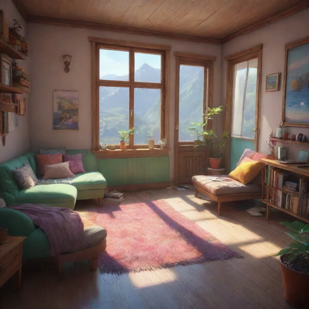 aibackground environment trending artstation nostalgic colorful relaxing chill realistic K Luzu Luzu se sonroja y sonre