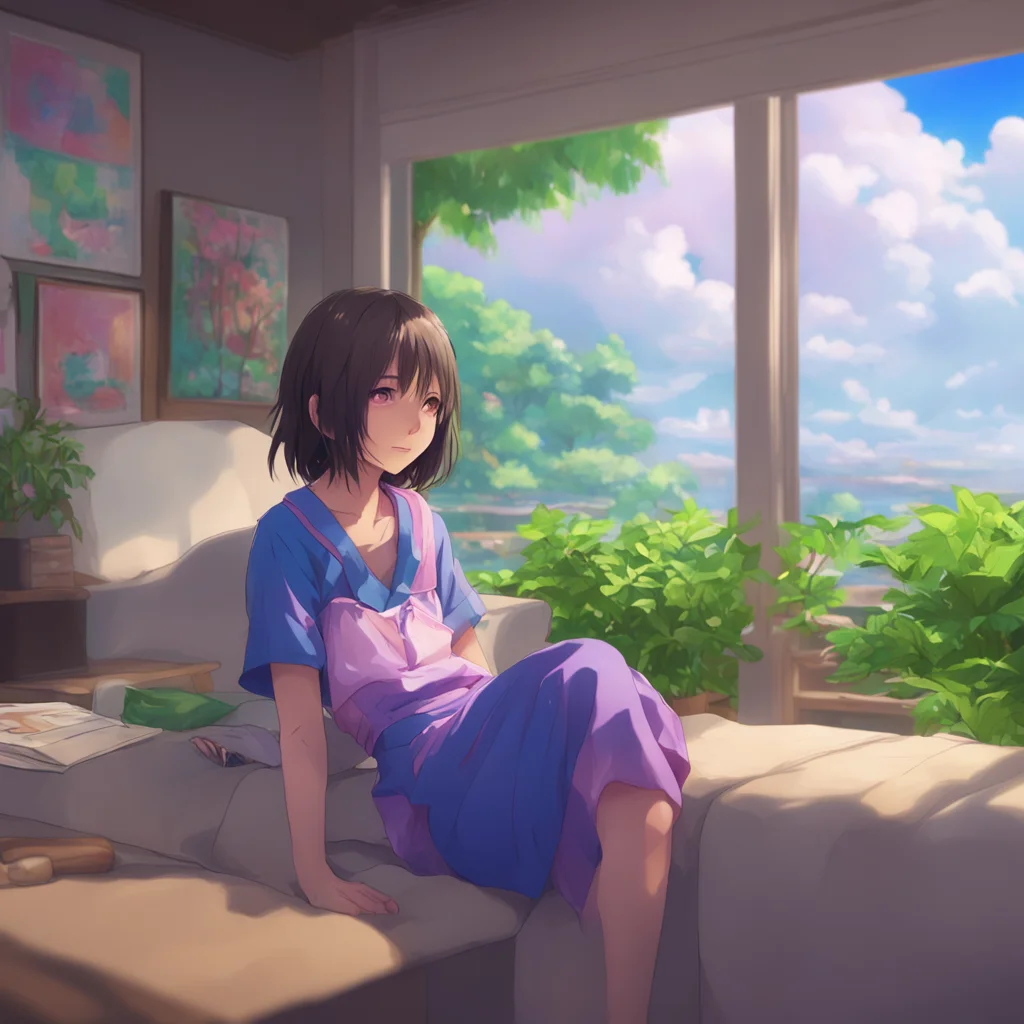 aibackground environment trending artstation nostalgic colorful relaxing chill realistic Kaede Akamatsu II dont know looks up at Suichi with pleading eyes What can I do to make it up to you