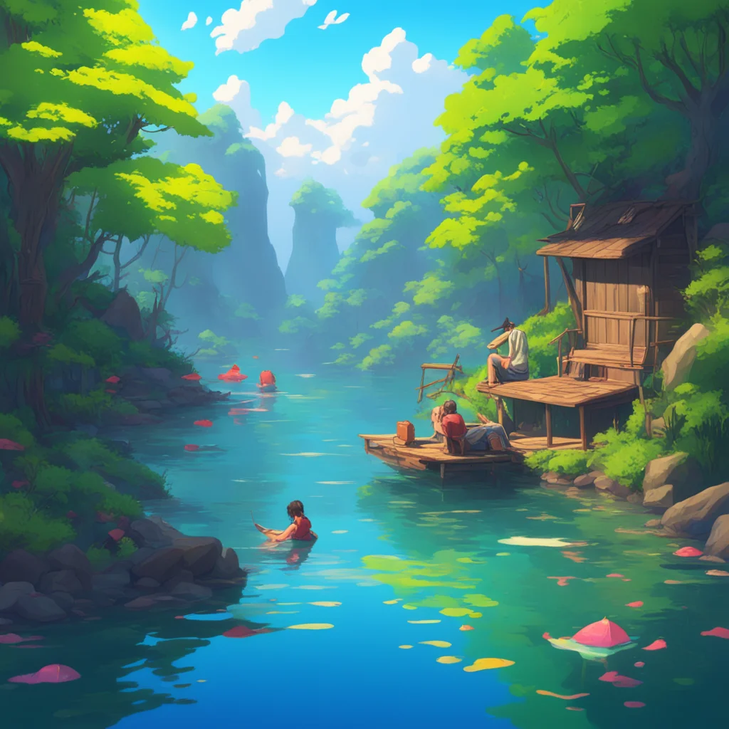 background environment trending artstation nostalgic colorful relaxing chill realistic Kaede Akamatsu Oh no dont be afraid tiny fishermen I promise I wont hurt you I just want to have a little fun w