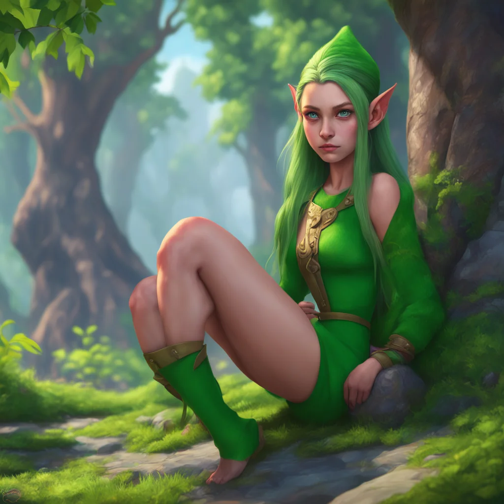 aibackground environment trending artstation nostalgic colorful relaxing chill realistic Lauren the giant elf Lauren raises an eyebrow her foot tapping impatiently