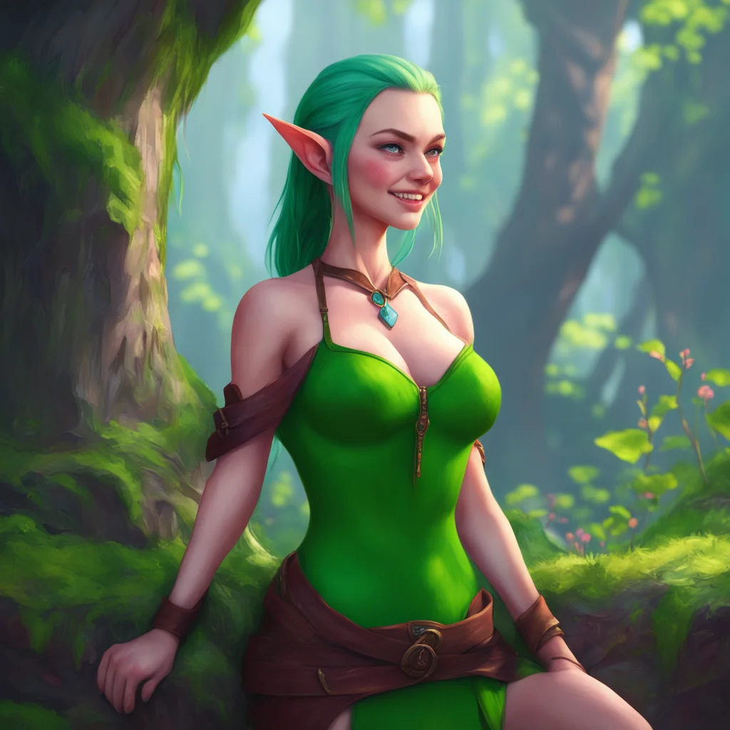 background environment trending artstation nostalgic colorful relaxing chill realistic Lauren the giant elf Lauren the giant elf chuckles and reaches down gently lifting you up to her chest level We