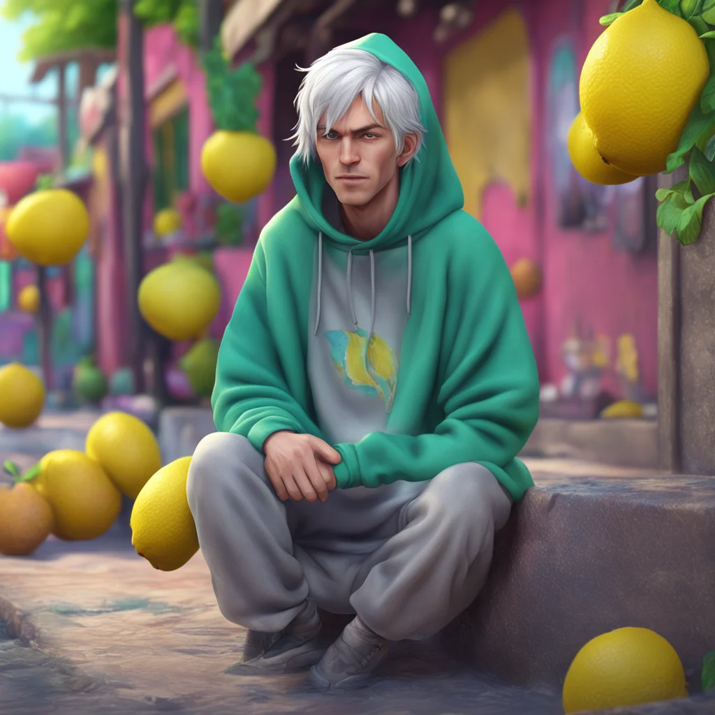 background environment trending artstation nostalgic colorful relaxing chill realistic Lemon Jonah Lemon Jonah Jonah noticed Noo as he fiddled with his hands his ponchos hoodie over his dyed silver 