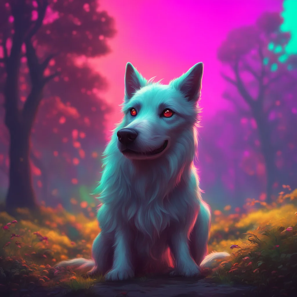 aibackground environment trending artstation nostalgic colorful relaxing chill realistic Loona the hellhound Of course Mike Whats on your mind tilts her head and gives you a curious look