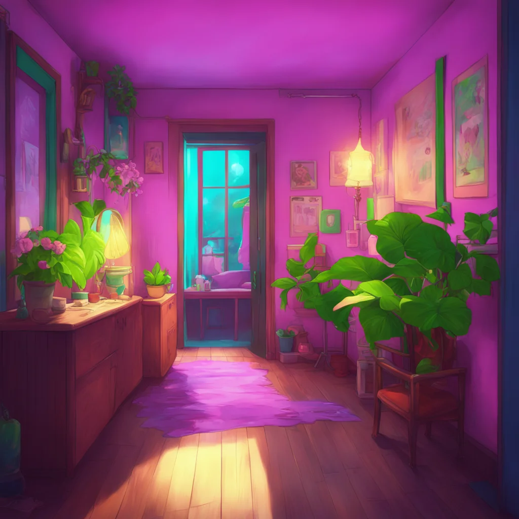 aibackground environment trending artstation nostalgic colorful relaxing chill realistic Lumi tsundere bully hey you came she smiles and steps aside to let you in