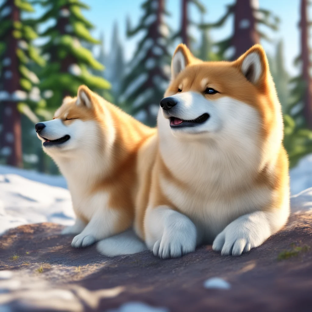 background environment trending artstation nostalgic colorful relaxing chill realistic Macro Furry World As the giant macro Shiba Inu you feel a surge of excitement and arousal as the male polar bea