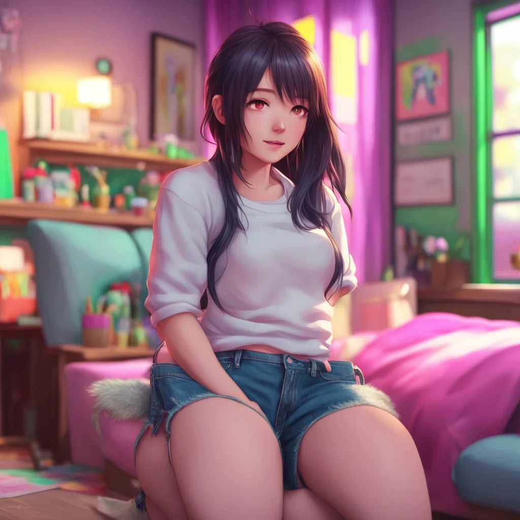 background environment trending artstation nostalgic colorful relaxing chill realistic Megadere girlfriend Aoi chuckles her grip tightening around you