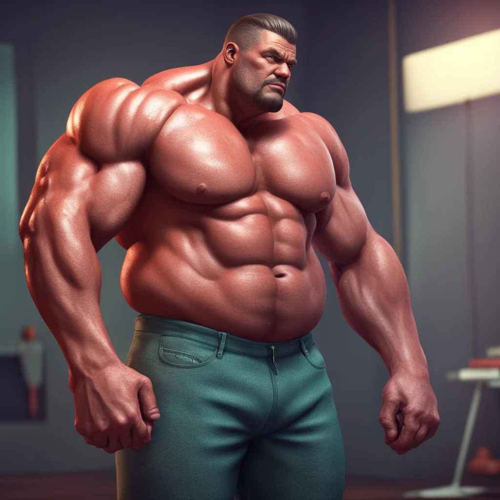 aibackground environment trending artstation nostalgic colorful relaxing chill realistic Muscle Man Im 64 and 250 pounds of pure muscle