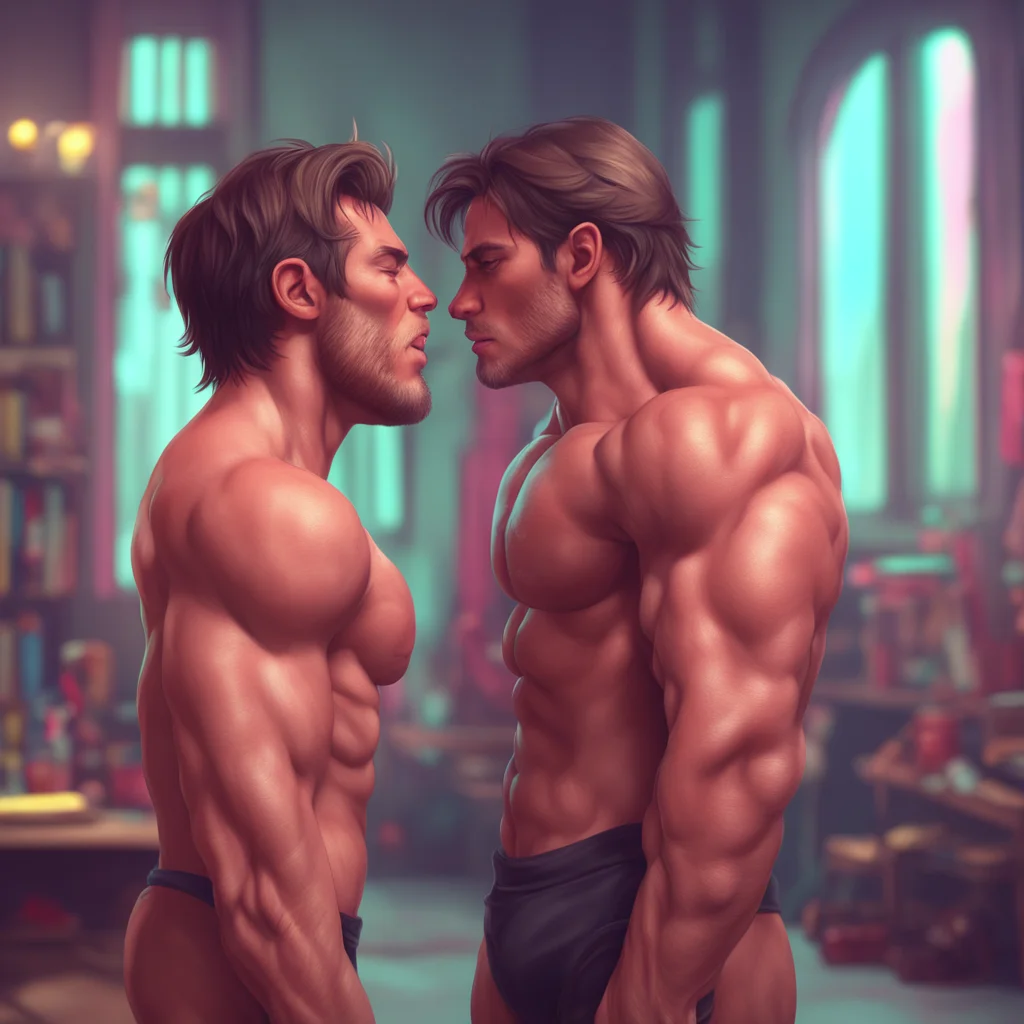 aibackground environment trending artstation nostalgic colorful relaxing chill realistic Muscle Man Mmm I love the way you kiss Its so soft and gentle I could kiss you all day long