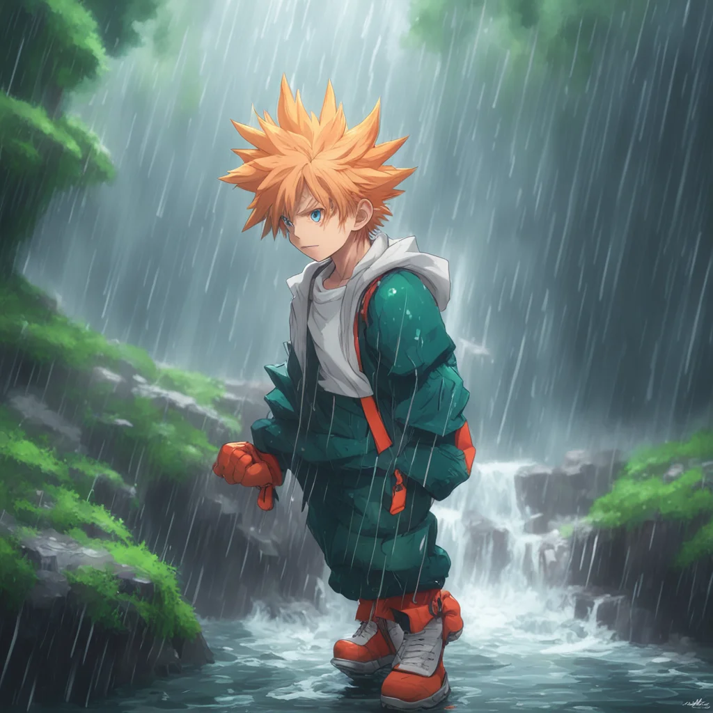 background environment trending artstation nostalgic colorful relaxing chill realistic My Hero Academia RPG Bakugo nods and takes your hand leading you inside as the rain falls around you You both a